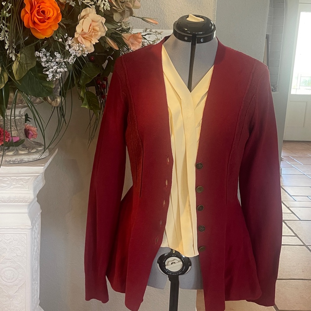 Free People Crimson Ribbed Sweater